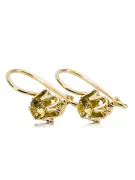 Yellow 8k gold 333 Yellow Peridot earrings vec013x Russian Soviet USSR Vintage Art Deco style